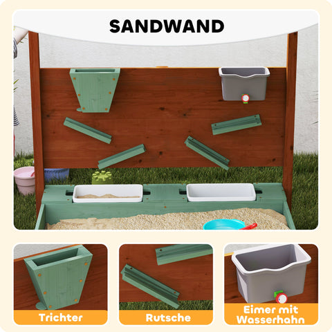 Rootz Children's Sandpit with Sunroof - Playground - Outdoor Play Set - Sun Protection - 116cm x 112.5cm x 128cm