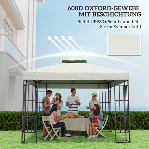 Rootz 3x3m Gazebo Roof - Replacement Tarpaulin - Pavilion Canopy - UPF30+ Sun Protection - 300cm x 300cm -Grey