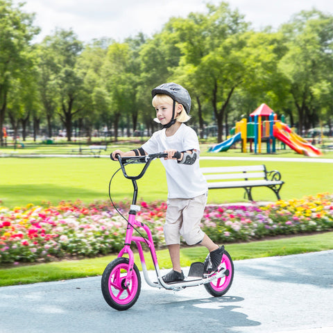 Rootz Children's Pink Scooter - Kids Kick Scooter - Adjustable Handlebar Scooter - Safe Handbrake - 80-88h x 50w x 31L cm
