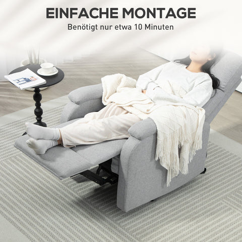 Rootz Recliner Armchair - Relaxation Chair - Upholstered Armchair - Optimal Comfort - 69cm x 91.5cm x 103cm (Upright Dimensions)