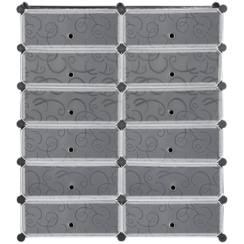 Rootz Shoe Rack - Storage Organizer - Shoe Shelf - Modular Design - Holds 24 Pairs - 94cm x 37cm x 108cm