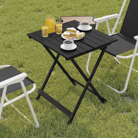 Rootz Camping Table - Folding Picnic Table - Portable Outdoor Table - Lightweight Aluminum Alloy - 50.5cm x 47cm x 59.5cm