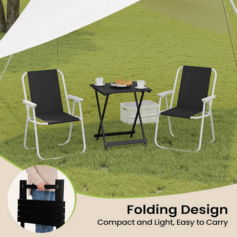 Rootz Camping Table - Folding Picnic Table - Portable Outdoor Table - Lightweight Aluminum Alloy - 50.5cm x 47cm x 59.5cm