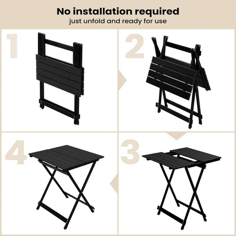 Rootz Camping Table - Folding Picnic Table - Portable Outdoor Table - Lightweight Aluminum Alloy - 50.5cm x 47cm x 59.5cm