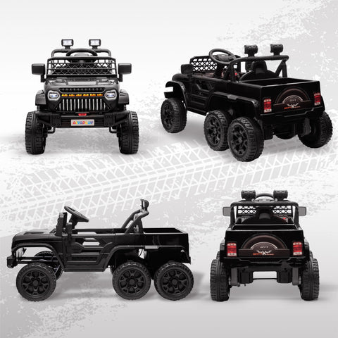 Rootz 12V Electric Kids Car with Trailer - Ride-On Toy - Children's Electric Vehicle - 4 Motors & Safe Remote Control - 122cm x 62.5cm x 65cm