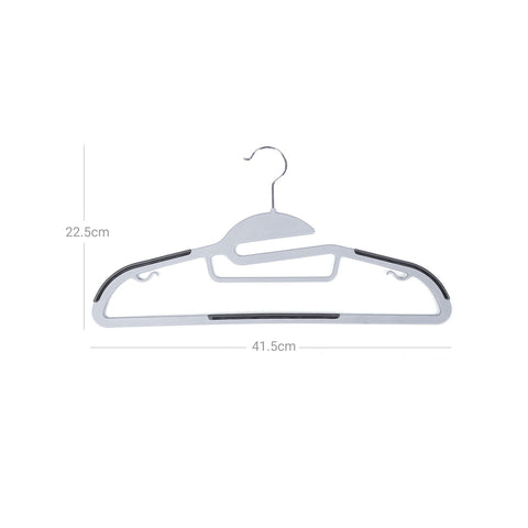 Rootz 50 Pack Clothes Hangers - Space Saving Hangers - Multi-Functional Hangers - ABS Plastic - 41.5cm x 22.5cm x 0.5cm
