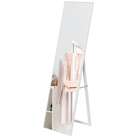 Rootz Standing Mirror - Floor Mirror - Full-Length Mirror - Durable MDF Wood - 40x47x147 cm White