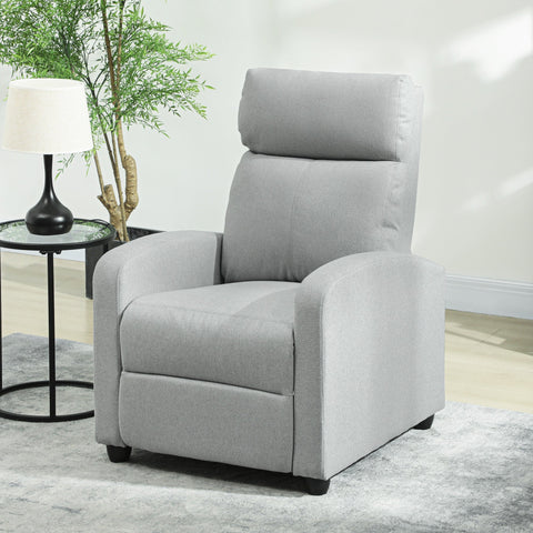 Rootz Relaxation Armchair - Recliner Chair - Lounge Seating - Adjustable Comfort - Linen Polyester - Grey - 69cm x 156.5cm x 101cm