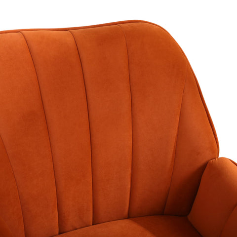 Rootz Velvet Optics Chair Set - Ergonomic Seats - Leisure Chairs - Ultimate Comfort - 64cm x 72.8cm x 77.9cm - Orange
