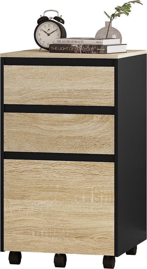 Rootz Mobile Filing Cabinet - Office Storage Unit - Rolling File Cabinet - Flexible Placement - Durable & Water-Repellent - Efficient Storage - 40cm x 70cm x 40cm