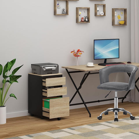 Rootz Mobile Filing Cabinet - Office Storage Unit - Rolling File Cabinet - Flexible Placement - Durable & Water-Repellent - Efficient Storage - 40cm x 70cm x 40cm