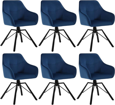 Rootz Draaibare Eetkamerstoel - Roterende Stoel - Fluwelen Bureaustoel - Ergonomisch Ontwerp - Comfortabel Zitcomfort - Duurzame Constructie - 58,5 cm x 82,5 cm x 54,5 cm