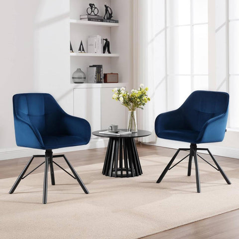 Rootz Draaibare Eetkamerstoel - Roterende Stoel - Fluwelen Bureaustoel - Ergonomisch Ontwerp - Comfortabel Zitcomfort - Duurzame Constructie - 58,5 cm x 82,5 cm x 54,5 cm