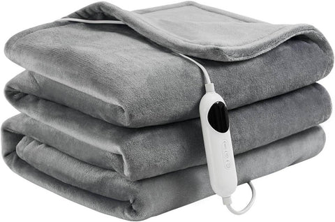 Rootz Flannel Electric Blanket - Heated Throw - Warming Blanket - Smart Temperature Control - Adjustable Timer - Machine Washable - 180x130cm, 200x180cm