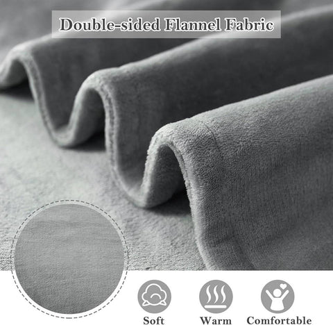 Rootz Flannel Electric Blanket - Heated Throw - Warming Blanket - Smart Temperature Control - Adjustable Timer - Machine Washable - 180x130cm, 200x180cm