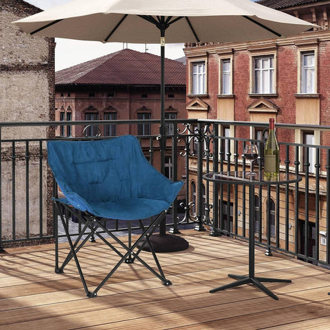 Rootz Ultimate Comfort Folding Camping Chair - Portable Chair - Outdoor Seating - Durable Oxford Fabric - Lightweight & Compact - Stylish Faux Suede - 63cm x 73.5cm x 44.5cm