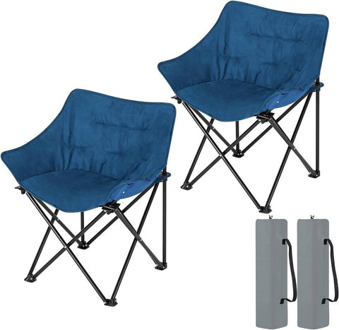 Rootz Folding Camping Chair - Portable Chair - Outdoor Seating - Comfortable Padding - Durable Design - Easy Transport - 63cm x 73.5cm x 44.5cm