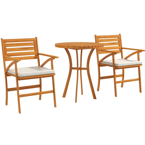 Rootz Garden Furniture Set - Patio Set - Outdoor Seating - Weatherproof Pine - 2 Armchairs with Removable Pillows & Side Table - 55x52x87.5cm Chairs