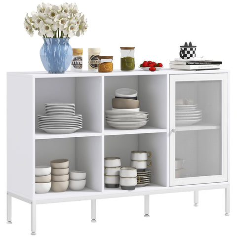 Rootz Buffet Storage Cabinet - Sideboard - Cupboard - Adjustable Shelves - 120cm x 37cm x 81.5cm - Versatile Storage & Ventilation