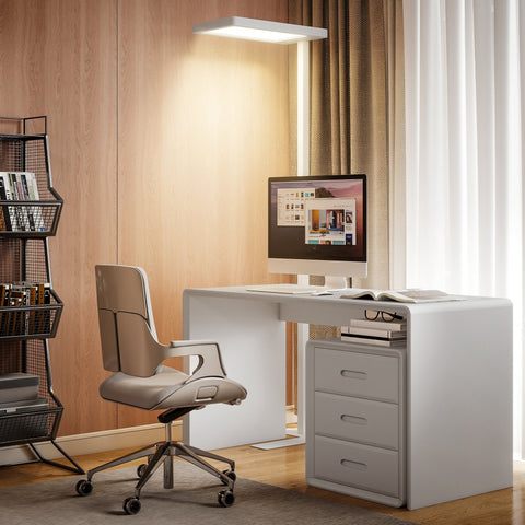 Rootz LED Floor Lamp - Eye-Friendly Lighting - Reading Light - Standing Lamp - Adjustable Brightness - Protects Eyes - 60x32x196cm - White