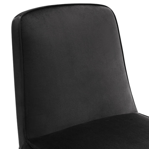 Rootz Black Velvet Dining Chairs - Modern Dining Seats - Elegant Upholstered Chairs - Comfy High-Density Foam - 46L x 45W x 81.5H cm
