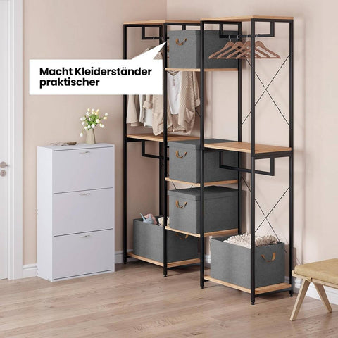 Rootz 6 Set Storage Boxes - Organizers - Foldable Containers - Space-Saving - 51L (48x36x30 cm) with Lids and Handles