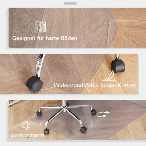 Rootz Chair Mat - Office Floor Protector - Desk Chair Mat - Durable Plastic - Noise Reducing - 90cm x 120cm x 1.5mm