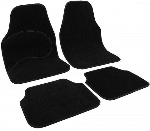 Rootz Car Foot Mat Set - Black Carpet Mats - All-Weather Floor Protectors - Non-Slip Safety - 45 x 67 cm Front, 41 x 34 cm Rear - Universal Fit