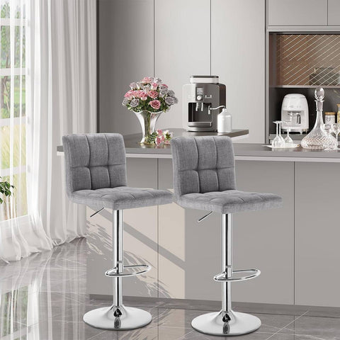 Rootz Adjustable Bar Stool - Counter Chair - Swivel Stool - Durable Chrome-Plated Metal - Ergonomic Design - Floor Protection - 92cm-114cm x 44cm x 38cm