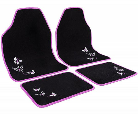 Rootz Universal Car Floor Mats Set - Vehicle Protector - Carpet Mats - Water-repellent - 43cm x 66cm, 41cm x 30cm - PP Fabric