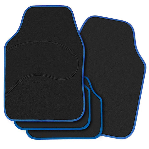 Rootz Car Floor Mat Set - Vehicle Carpet Protection - All-Weather Rubber Mats - Black - Universal Fit - 45cm x 67cm - 41cm x 34cm