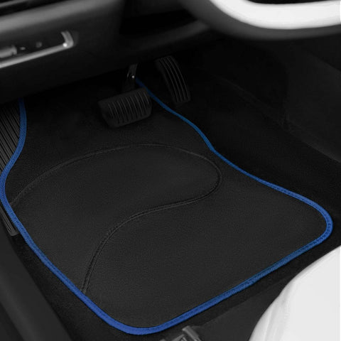 Rootz Car Floor Mat Set - Vehicle Carpet Protection - All-Weather Rubber Mats - Black - Universal Fit - 45cm x 67cm - 41cm x 34cm