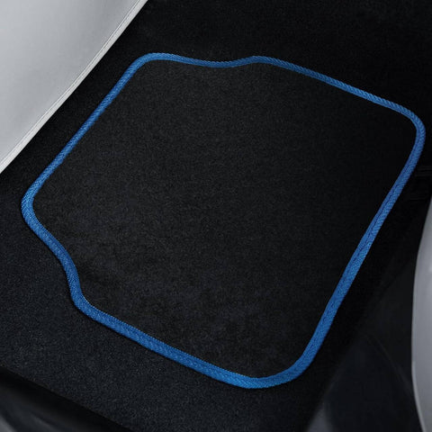 Rootz Car Floor Mat Set - Vehicle Carpet Protection - All-Weather Rubber Mats - Black - Universal Fit - 45cm x 67cm - 41cm x 34cm