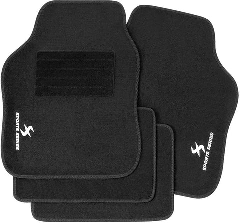Rootz Car Floor Mat Set - Vehicle Mat - All-Weather Mats - Universal Fit - Water-Repellent - Dirt-Proof - Sturdy - Embroidered - 45cm x 67cm x 5cm