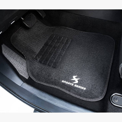 Rootz Car Floor Mat Set - Vehicle Mat - All-Weather Mats - Universal Fit - Water-Repellent - Dirt-Proof - Sturdy - Embroidered - 45cm x 67cm x 5cm