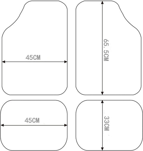 Rootz Car Floor Mat Set - Vehicle Mat - All-Weather Mats - Universal Fit - Water-Repellent - Dirt-Proof - Sturdy - Embroidered - 45cm x 67cm x 5cm