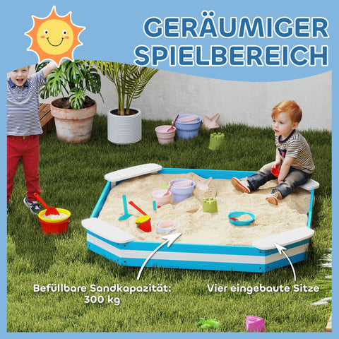 Rootz Sandpit for Children - Kids Sandbox - Play Sand Box - Promotes Social Skills - 133cm x 133cm x 16cm