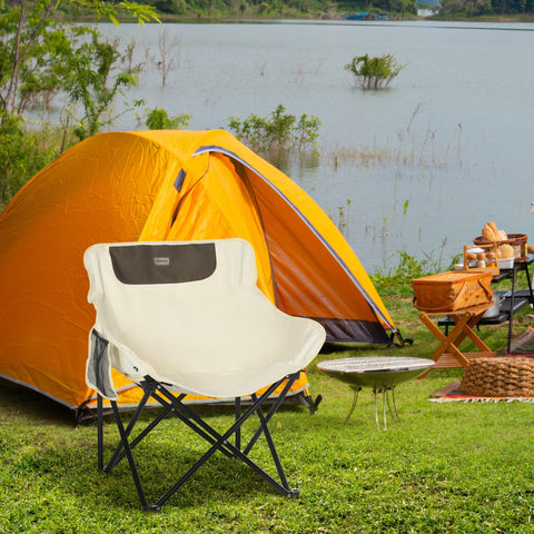 Rootz Camping Chair - Foldable Seat - Portable Chair - PVC-Coated Fabric - Easy Transport - 61cm x 54cm x 66cm
