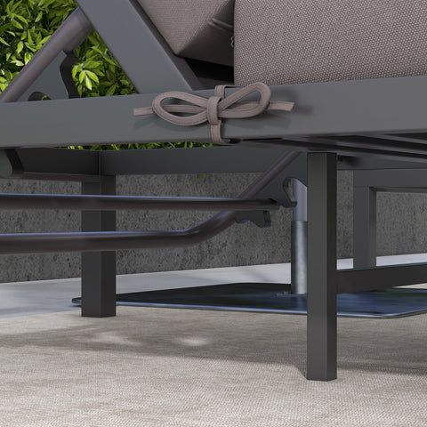 Rootz Modular Garden Furniture Set - Sun Loungers - Patio Set - UV Resistant - 180cm x 64cm x 83cm - Coffee Table 90cm x 50cm x 37cm