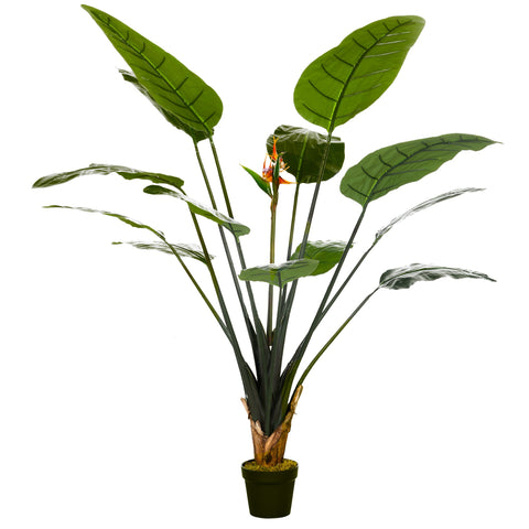 Rootz Artificial Bird of Paradise Plant - Strelitzia - Faux Greenery - Realistic Decor - 180cm High - Includes 13 Leaves & 2 Flowers with Pot