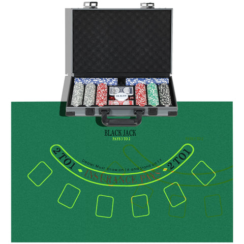 Rootz Poker Set - Poker Case - 400 Chips - Casino Games - 39.5cm x 28cm x 8cm - Organized Play - Texas Hold'em for Up to 10 Players