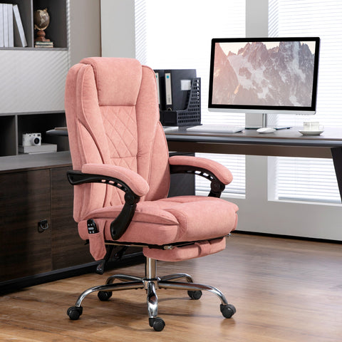 Rootz Massage Office Chair - Ergonomic Desk Chair - Pink Rolling Chair - Massage & Comfort - 67cm x 72cm x 111-119cm