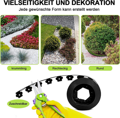 Rootz Premium gazonrandsysteem - tuinrand - landschapsrand - duurzaam, flexibel, weerbestendig - 10m/20m x 5cm x 5cm