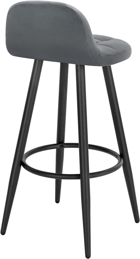Rootz Velvet Bar Stool - Counter Stool - Kitchen Stool - Comfortable Seating - Sturdy Build - Easy Assembly - 84cm x 39cm x 31cm