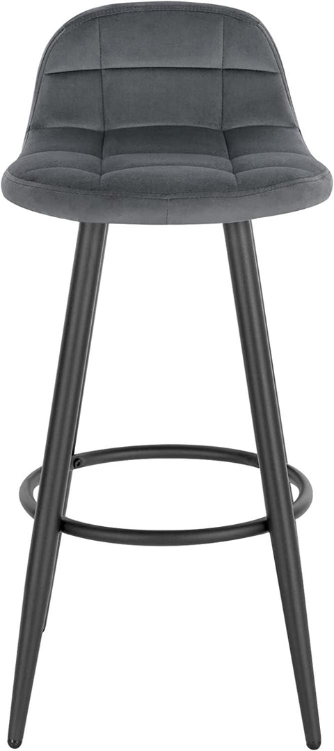 Rootz Velvet Bar Stool - Counter Stool - Kitchen Stool - Comfortable Seating - Sturdy Build - Easy Assembly - 84cm x 39cm x 31cm