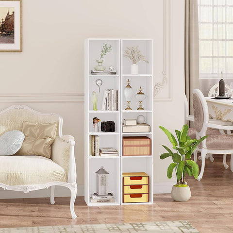 Rootz Bookshelf Storage Unit - 5 Shelf Wooden Bookcase - Organizer Display Stand - Versatile Furniture - 30cm x 151cm x 26cm