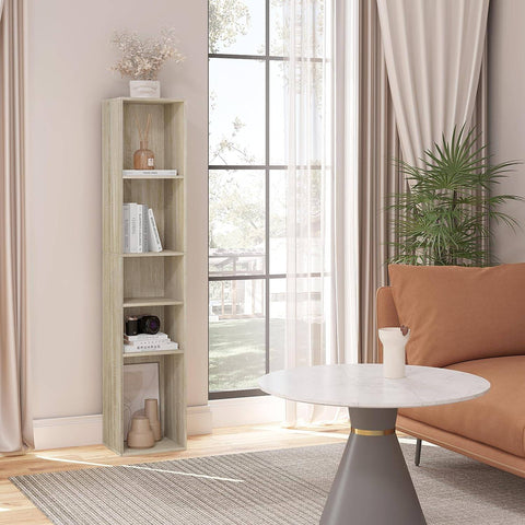 Rootz Bookcase Storage Shelf - Free Standing Bookshelf - Adjustable Dividers - Wood Material - Stable & Safe - 30cm x 151cm x 26cm