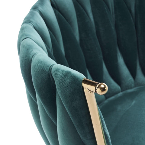 Rootz Velvet Office Chair - Home Desk Chair - Swivel Seating - Adjustable Height - 54.1L x 57.9W x 77.9H cm