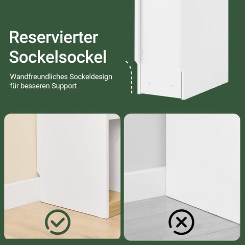 Rootz Slim Bedside Table - Narrow Nightstand - Compact Side Table - Space-Saving Storage - 20cm x 60cm x 35cm