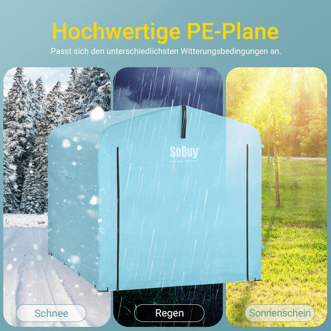 Rootz Bicycle Garage - Outdoor Shelter - Weatherproof Storage - Protects Against Mold - 159x165x219cm